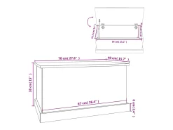Acessórios De Arrumação*vidaxl Caixa de arrumação Sonoma Carvalho 70x40x38 cm Madeira engenheirada Natural claro