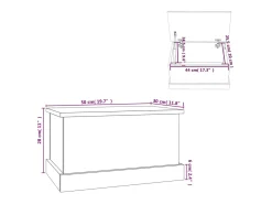 Acessórios De Arrumação*vidaxl Caixa de arrumação 50x30x28 cm deriv. madeira carvalho fumado Natural claro