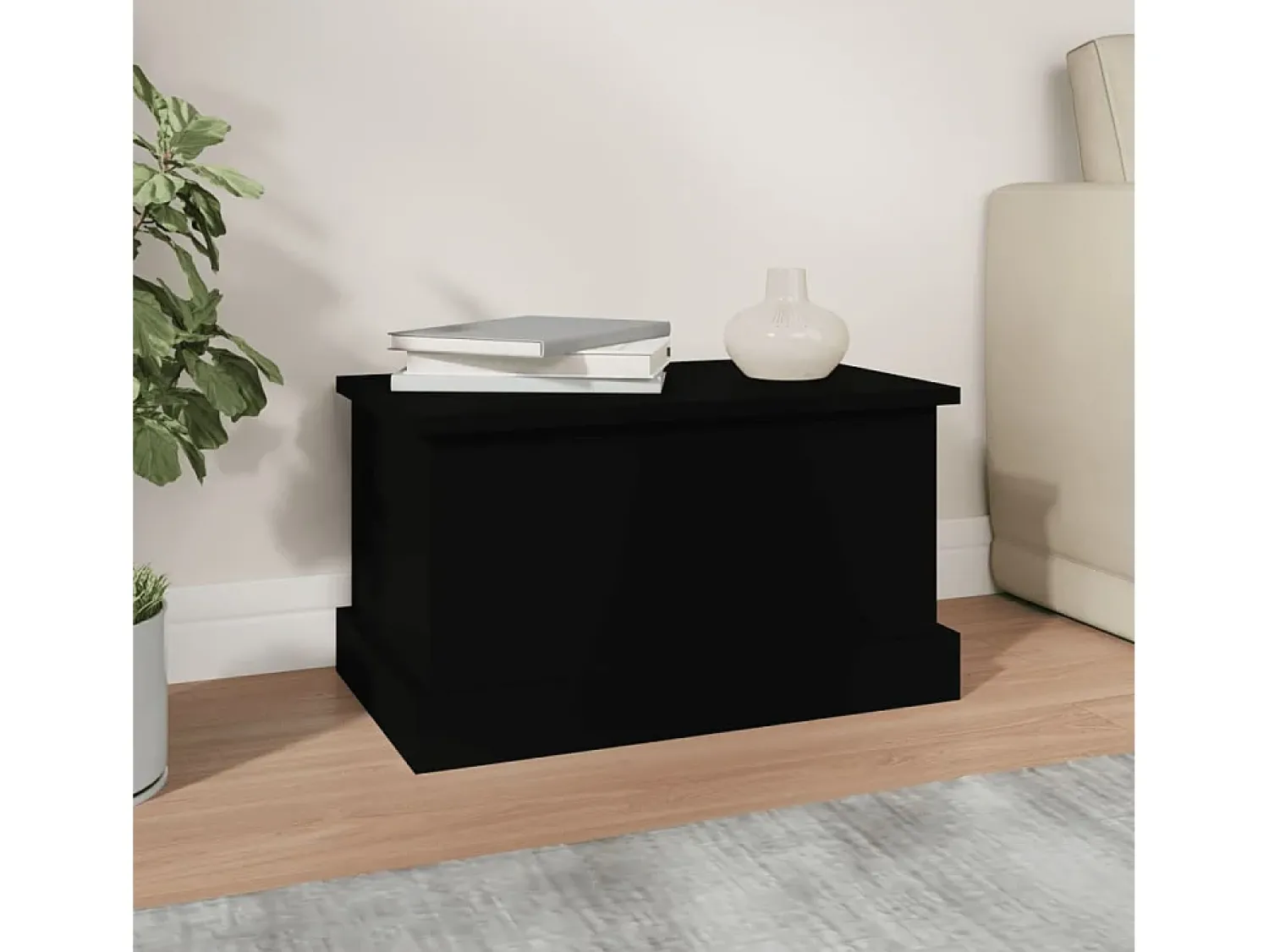 Acessórios De Arrumação| Caixa de arrumação 50x30x28 cm derivados de madeira PT973177 Preto