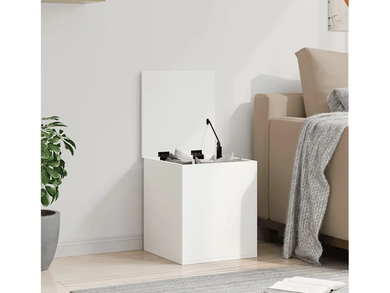 Acessórios De Arrumação| Caixa de arrumação 40x42x46 cm derivados de madeira PT725722 Branco