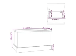 Acessórios De Arrumação|vidaxl Caixa de arrumação 50x30x28 cm derivados madeira cinza cimento Cinzento