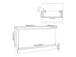 Acessórios De Arrumação*vidaxl Caixa de arrumação 70x40x38 cm deriv. madeira carvalho fumado Natural claro