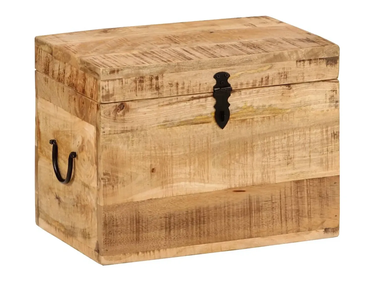 Acessórios De Arrumação|vidaxl Caixa de arrumação 39x28x31 cm madeira de mangueira maciça Natural claro