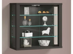 Outlet VCM Caixa de exposição de vidro pendurada | Vitrine de vidro com vidro de segurança ESG | Dimensões: A. 40 x L. 43 x P. 18 cm | Vitrosa S (antracite) Multicor