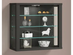 Outlet VCM Caixa de exposição de vidro pendurada | Vitrine de vidro com vidro de segurança ESG | Dimensões: A. 40 x L. 43 x P. 18 cm | Vitrosa S (antracite) Multicor
