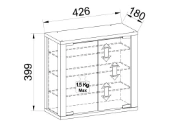 Outlet VCM Caixa de exposição de vidro pendurada | Vitrine de vidro com vidro de segurança ESG | Dimensões: A. 40 x L. 43 x P. 18 cm | Vitrosa S (antracite) Multicor