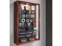 Vitrina|VCM Caixa de exposição de vidro pendurada | Vitrine de vidro com vidro de segurança ESG | Dimensões: A. 91 x L. 59 x P. 18 cm | Vitrosa Mini (noz de núcleo) Castanho chocolate