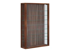 Vitrina|VCM Caixa de exposição de vidro pendurada | Vitrine de vidro com vidro de segurança ESG | Dimensões: A. 91 x L. 59 x P. 18 cm | Vitrosa Mini (noz de núcleo) Castanho chocolate
