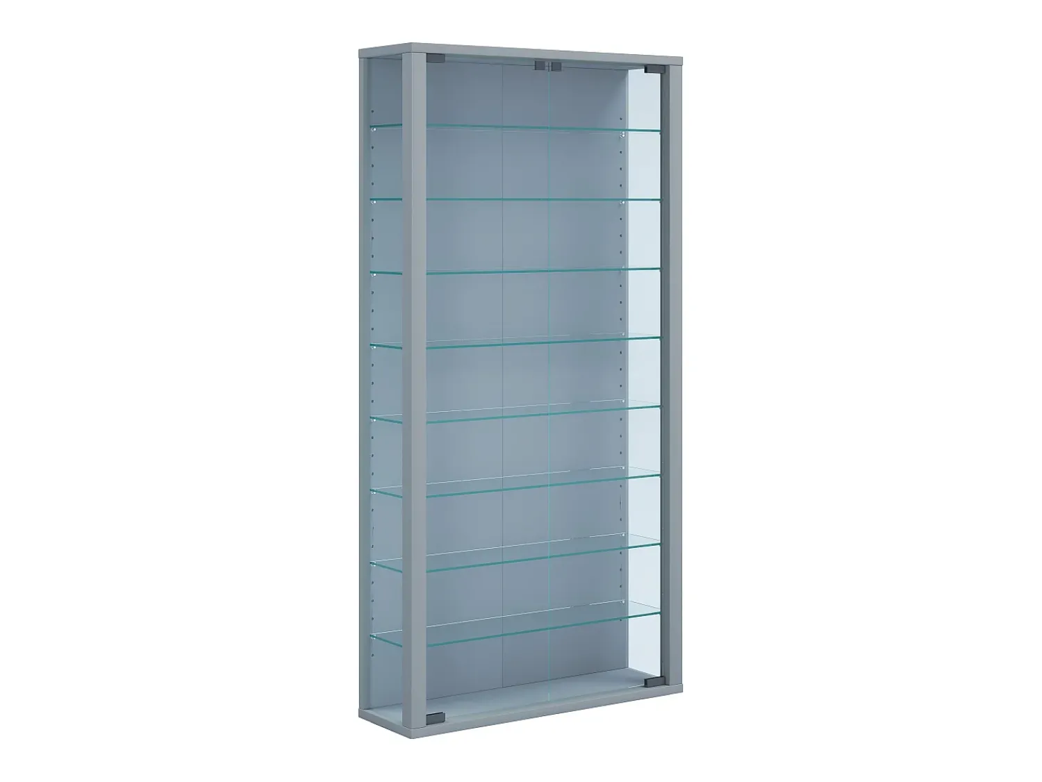 Vitrina*VCM Caixa de exposição de vidro pendurada | Vitrine de vidro com vidro de segurança ESG | Dimensões: A. 114 x L. 59 x P. 18 cm | Vitrosa Maxi (prata) Multicor