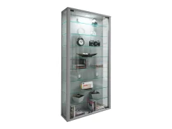 Vitrina*VCM Caixa de exposição de vidro pendurada | Vitrine de vidro com vidro de segurança ESG | Dimensões: A. 114 x L. 59 x P. 18 cm | Vitrosa Maxi (prata) Multicor