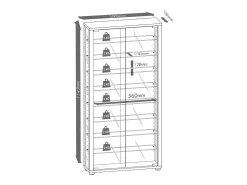 Best VCM Caixa de exposição de vidro pendurada | Vitrine de vidro com vidro de segurança ESG | Dimensões: A. 114 x L. 59 x P. 18 cm | Vitrosa Maxi (Preto) Multicor
