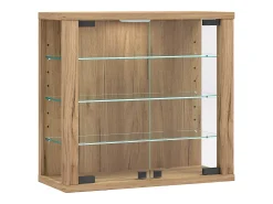 Vitrina|VCM Caixa de exposição de vidro pendurada | Vitrine de vidro com vidro de segurança ESG | Dimensões: A. 40 x L. 43 x P. 18 cm | Vitrosa S (carvalho de mel) Multicor