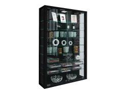 Discount VCM Caixa de exposição de vidro pendurada | Vitrine de vidro com vidro de segurança ESG | Dimensões: A. 91 x L. 59 x P. 18 cm | Vitrosa Mini (Preto) Multicor