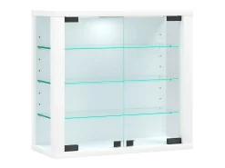 VCM Caixa de exposição de vidro pendurada | Vitrine de vidro com vidro de segurança ESG | Dimensões: A. 40 x L. 43 x P. 18 cm | Vitrosa S (Branco)^ Vitrina