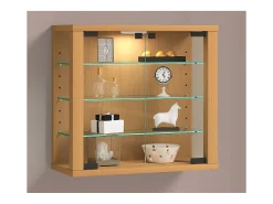VCM Caixa de exposição de vidro pendurada | Vitrine de vidro com vidro de segurança ESG | Dimensões: A. 40 x L. 43 x P. 18 cm | Vitrosa S (faia)^ Vitrina