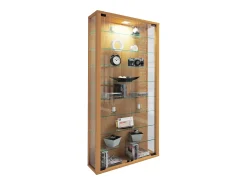 Best VCM Caixa de exposição de vidro pendurada | Vitrine de vidro com vidro de segurança ESG | Dimensões: A. 114 x L. 59 x P. 18 cm | Vitrosa Maxi (faia) Natural claro