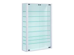 Vitrina*VCM Caixa de exposição de vidro pendurada | Vitrine de vidro com vidro de segurança ESG | Dimensões: A. 91 x L. 59 x P. 18 cm | Vitrosa Mini (Branco) Multicor