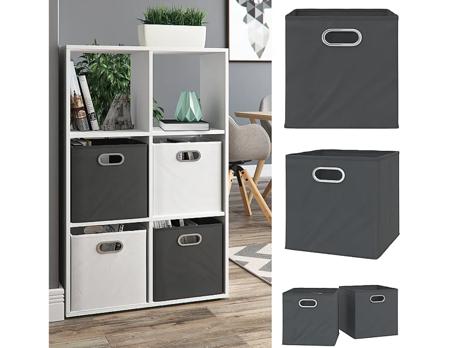 Hot Vicco Caixa dobrável antracite 30x30x30 Cinza antracite