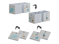 Vicco Caixa dobrável cinza (espaço) 30x30x30^ Acessórios De Arrumação