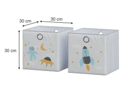 Vicco Caixa dobrável cinza (espaço) 30x30x30^ Acessórios De Arrumação