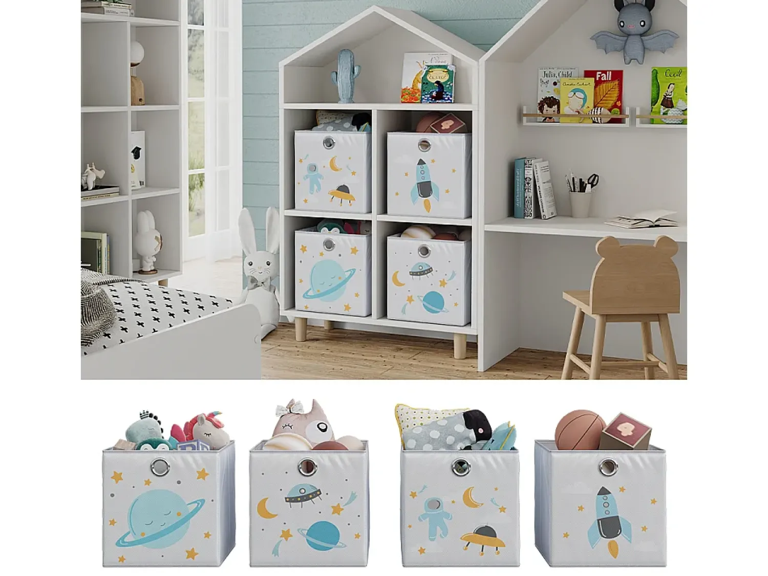 Vicco Caixa dobrável cinza (espaço) 30x30x30^ Acessórios De Arrumação