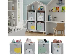 Outlet Vicco Caixa dobrável cinza (urso e hipopótamo) 30x30x30 Cinzento claro