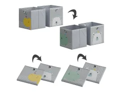 Outlet Vicco Caixa dobrável cinza (urso e hipopótamo) 30x30x30 Cinzento claro