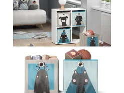 Acessórios De Arrumação|Vicco Caixa dobrável cinza/ 30x30x30 Azul