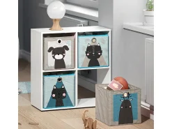 Acessórios De Arrumação|Vicco Caixa dobrável cinza/ 30x30x30 Azul