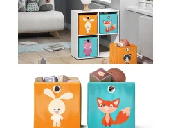 Acessórios De Arrumação*Vicco Caixa dobrável laranja/azul 30x30x30 Cor de laranja