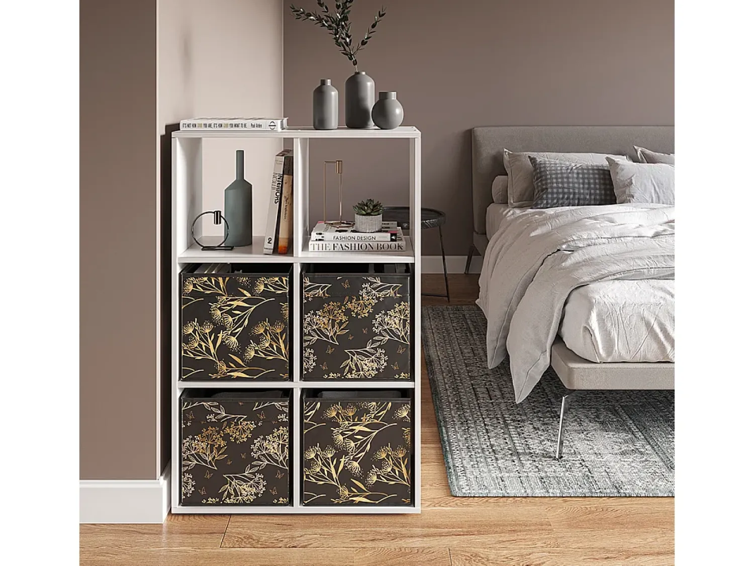 Vicco Caixa dobrável /dourado 30x30x30^ Acessórios De Arrumação