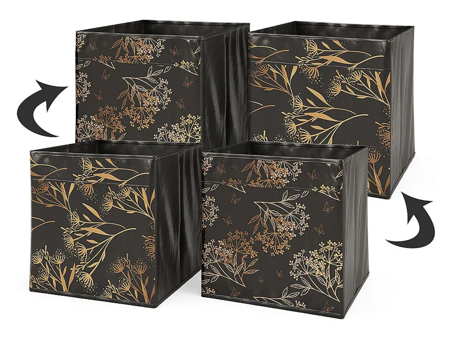Vicco Caixa dobrável /dourado 30x30x30^ Acessórios De Arrumação