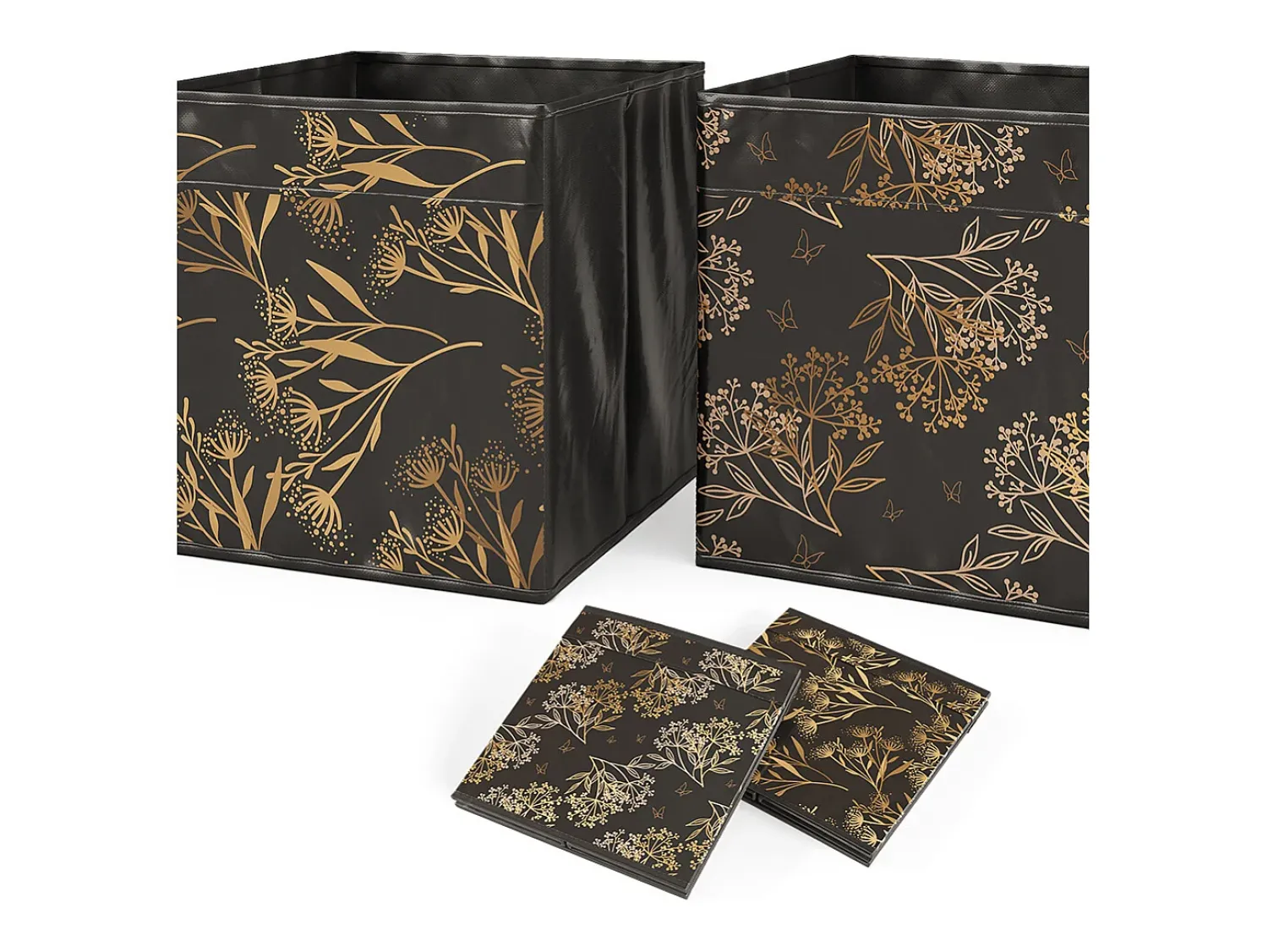 Vicco Caixa dobrável /dourado 30x30x30^ Acessórios De Arrumação