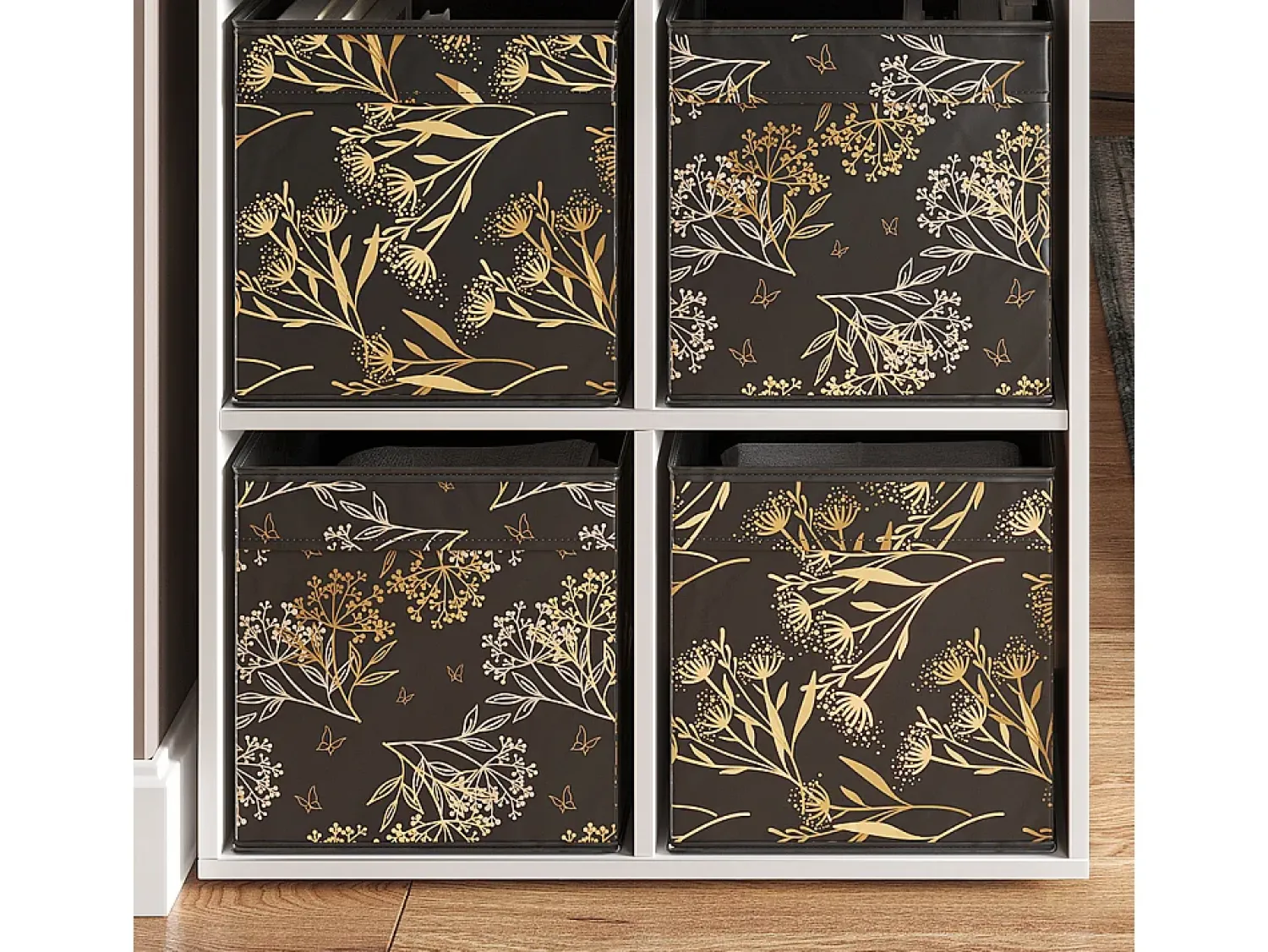 Vicco Caixa dobrável /dourado 30x30x30^ Acessórios De Arrumação