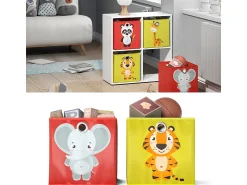 Acessórios De Arrumação*Vicco Caixa dobrável /amarelo 30x30x30 Vermelho