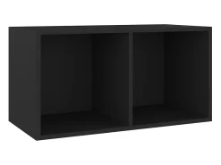 Móvel De Arrumação*vidaxl Caixa p/ discos de vinil 71x34x36 cm derivados de madeira Preto