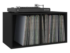Móvel De Arrumação*vidaxl Caixa p/ discos de vinil 71x34x36 cm derivados de madeira Preto