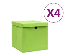 vidaxl Caixas de Arrumação Dobráveis com Tampas - 4 Peças 28x28x28 cm^ Acessórios De Arrumação