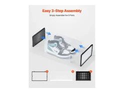 Móvel De Arrumação|Sapateira| Caixas de Sapatos SucceBuy Empilháveis Conjunto de 12 Peças, Armazenamento para Sapatos até Tamanho US 11, Organizador Modular em Plástico Preto