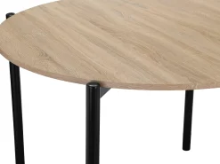 Mesa De Centro*Loft24 Caleb | Mesa de Centro 80 cm 4 lugares em Carvalho Preto Castanho