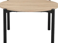 Mesa De Centro*Loft24 Caleb | Mesa de Centro 80 cm 4 lugares em Carvalho Preto Castanho