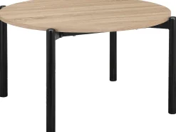 Mesa De Centro*Loft24 Caleb | Mesa de Centro 80 cm 4 lugares em Carvalho Preto Castanho