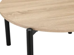Mesa De Centro*Loft24 Caleb | Mesa de Centro 80 cm 4 lugares em Carvalho Preto Castanho