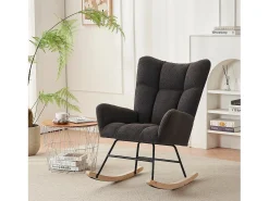 Poltrona|KOMHTOM Cama acolchoada para adulto 180 x 1426 cm, sem cabeceira, com faixa LED (monocromática), base com suspensão hidráulica, bege. Cinzento