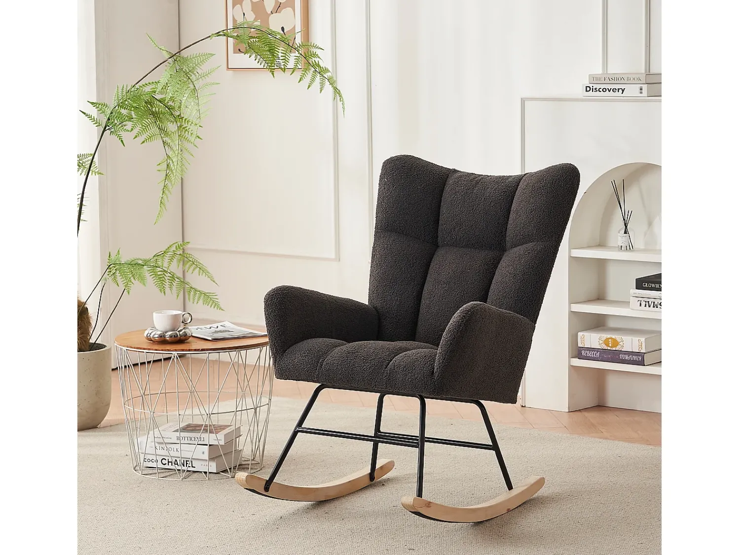 Poltrona|KOMHTOM Cama acolchoada para adulto 180 x 1426 cm, sem cabeceira, com faixa LED (monocromática), base com suspensão hidráulica, bege. Cinzento
