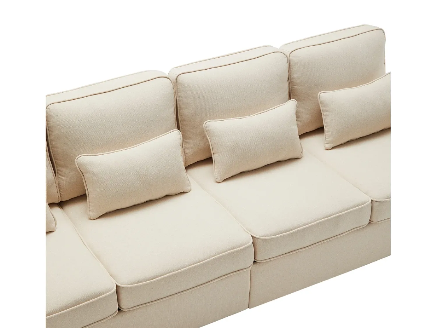 Sofá*KOMHTOM Cama acolchoada para adulto 180 x 1362 cm, sem cabeceira, com faixa LED (monocromática), base com suspensão hidráulica, . Bege