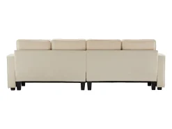 Sofá*KOMHTOM Cama acolchoada para adulto 180 x 1362 cm, sem cabeceira, com faixa LED (monocromática), base com suspensão hidráulica, . Bege