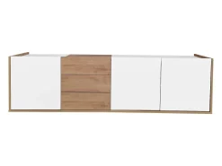 KOMHTOM Cama acolchoada para adulto 180 x 353 cm, sem cabeceira, com faixa LED (monocromática), base com suspensão hidráulica, bege.^ Móvel De Tv