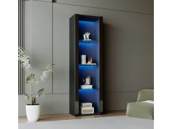 Online KOMHTOM Cama acolchoada para adulto 180 x 352 cm, sem cabeceira, com faixa LED (monocromática), base com suspensão hidráulica, bege. Preto