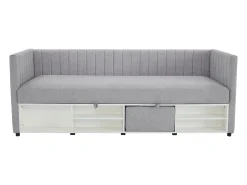 Sofá|Vente-unique Cama com arrumação banco 80x200 cm tecido cinza - LAOZIA Cinzento